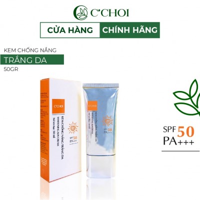 Kem Chống Nắng Trắng Da C'CHOI SPF50 PA++ Bảo Vệ Làn Da Tối Ưu Hoạt Chất Dịu Nhẹ Dưỡng Ẩm Chống Lão Hóa 50gr