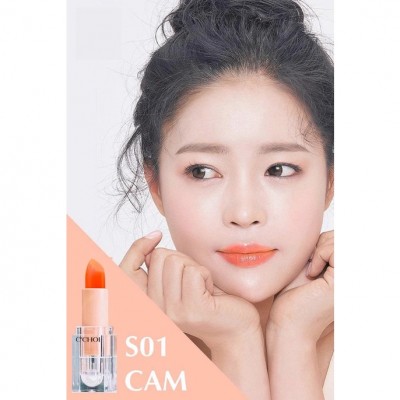 S01 - Cam pha lê Son Dưỡng Ẩm Có Màu SAFFRON COLOR Chăm Sóc Môi Hồng Căng Mọng