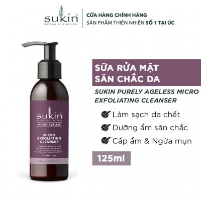 Sữa Rửa Mặt Làm Sạch Tế Bào Chết Săn Chắc Da Sukin Purely Ageless Micro Exfoliating Cleanser 125ml