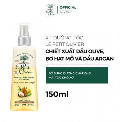 Xịt Dưỡng Tóc Chiết Xuất Dầu Olive, Bơ Hạt Mỡ và Dầu Argan Le Petit Olivier 150ml