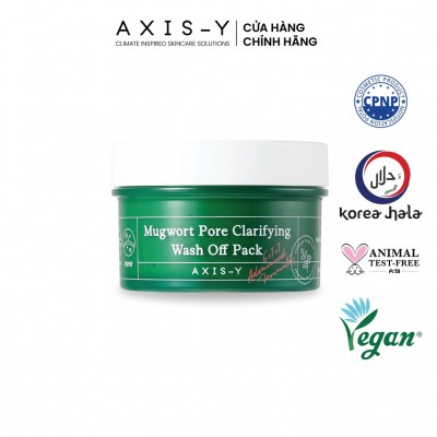 Mặt nạ ngải cứu làm sạch sâu, ngừa mụn Axis-Y Mugwort Pore Clarifying Wash Off Pack 100ml, tẩy tế bào chết nhẹ nhàng