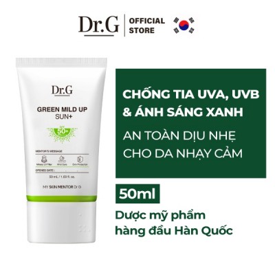 Kem chống nắng thuần vật lý cho da nhạy cảm Dr.G Green Mild Up Sun+ SPF50+PA++++