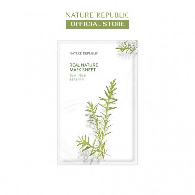 Nature Republic Mặt nạ giấy ngăn ngừa mụn Real Nature Tea Tree Mask Sheet 23ml
