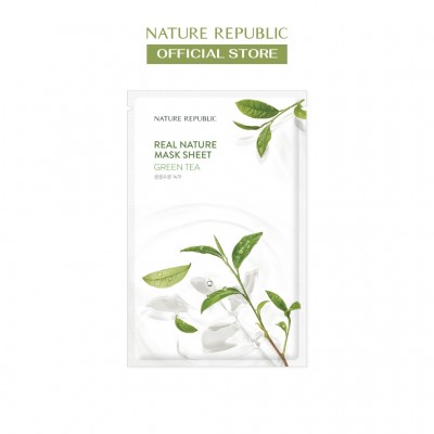 Nature Republic Mặt nạ giấy dưỡng ẩm, ngăn ngừa mụn cho da Real Nature Green Tea Mask Sheet 23ml