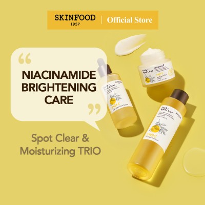 Set serum toner và kem dưỡng da SKINFOOD vitamin C niacinamide yuja thực vật làm sáng da hiệu quả 200ml 61ml 50ml