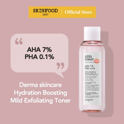 [SKINFOOD] Tẩy da chết hóa học 200ml Toner AHA 7% 2% & PHA 0.1% bưởi hồng / AHA Toner 200ml